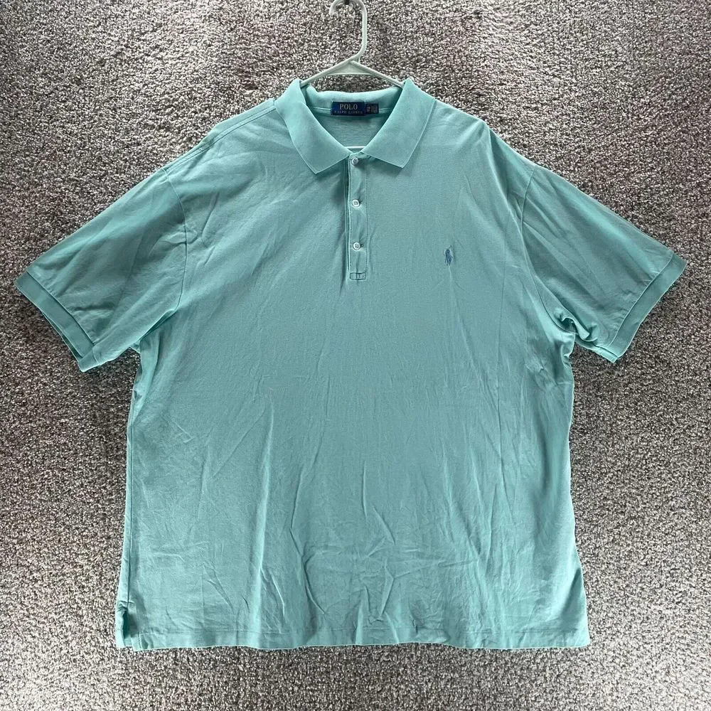 Polo Ralph Lauren Polo Shirt Adult 2XB Blue Short Sleeve Cotton Casual Pony Mens